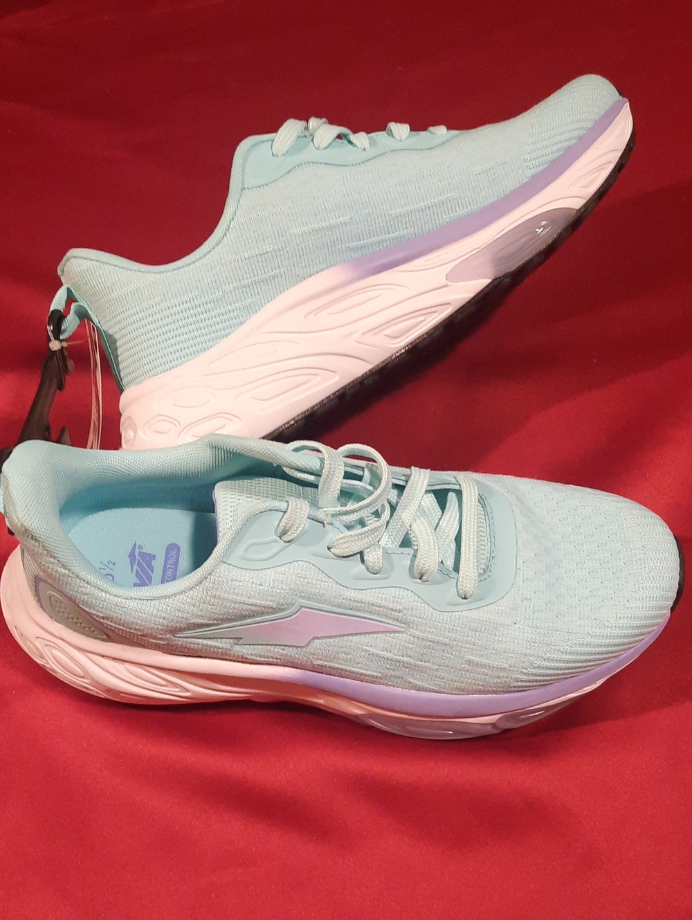 Avia Women's Teal AV Gel Athletic Sneakers with Lavender Accents